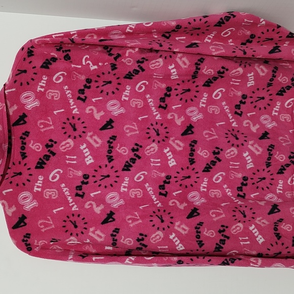 Pink Light Fleece PJs "Always Late Worth the Wait" by Carols Collections Medium - Picture 7 of 7